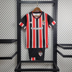 Conjunto Infantil São Paulo II 24/25 - Vermelho, Branco e Preto