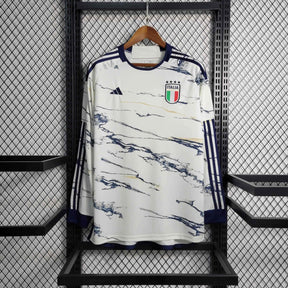 Camisa Itália Branca Manga Longa 23/24 - Versão Torcedor