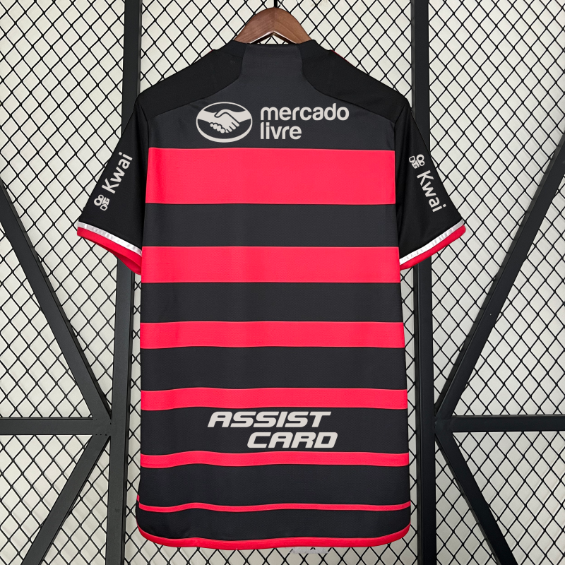 Camisa Flamengo I 24/25 + Patrocínios - Vermelha e Preta