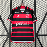 Camisa Flamengo I 24/25 + Patrocínios - Vermelha e Preta
