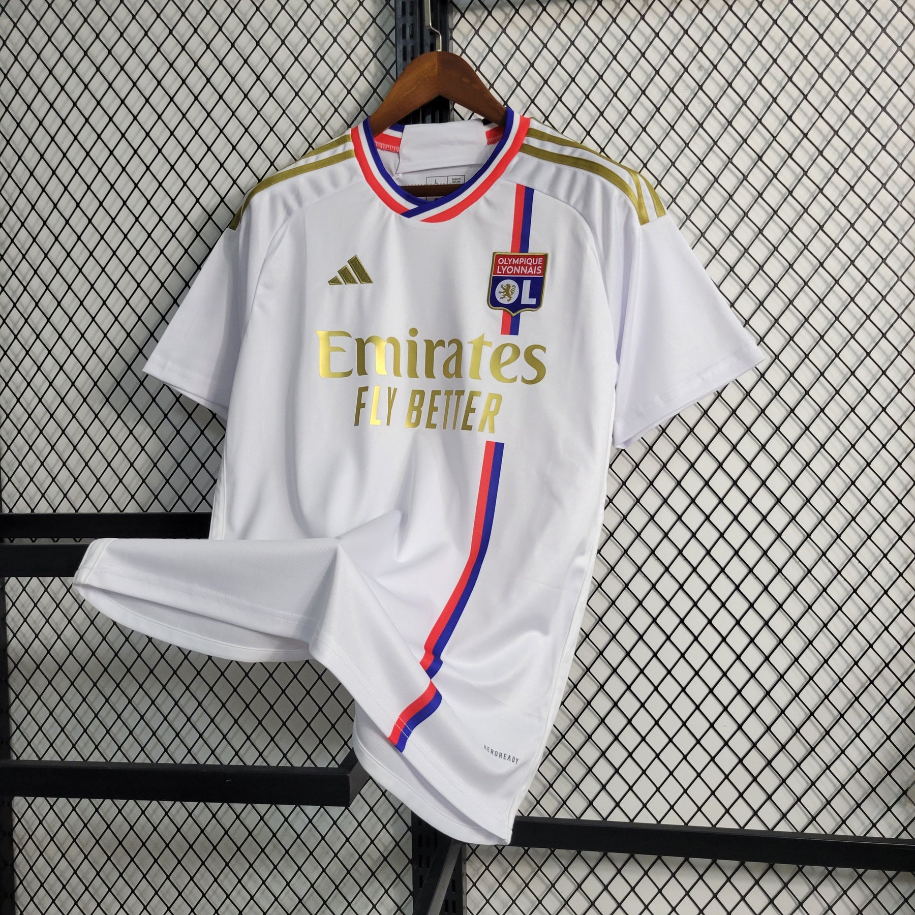 Camisa Lyon Home 23/24 - Adidas Torcedor Masculina
