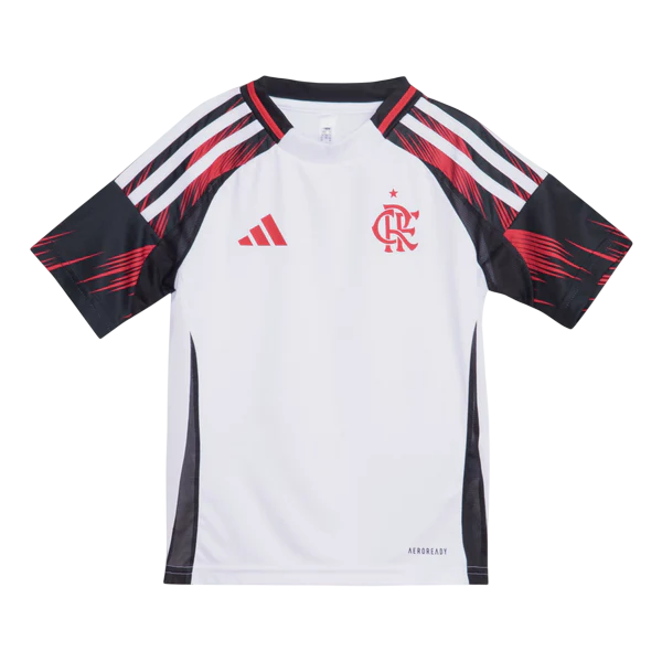 Conjunto Infantil Flamengo II 25/26 – Branco e Preto (Cópia)